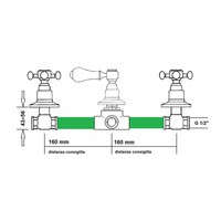 Douchekraan Inbouw Sapho Antea Mengkraan Afbouwdeel 2-weg Brons