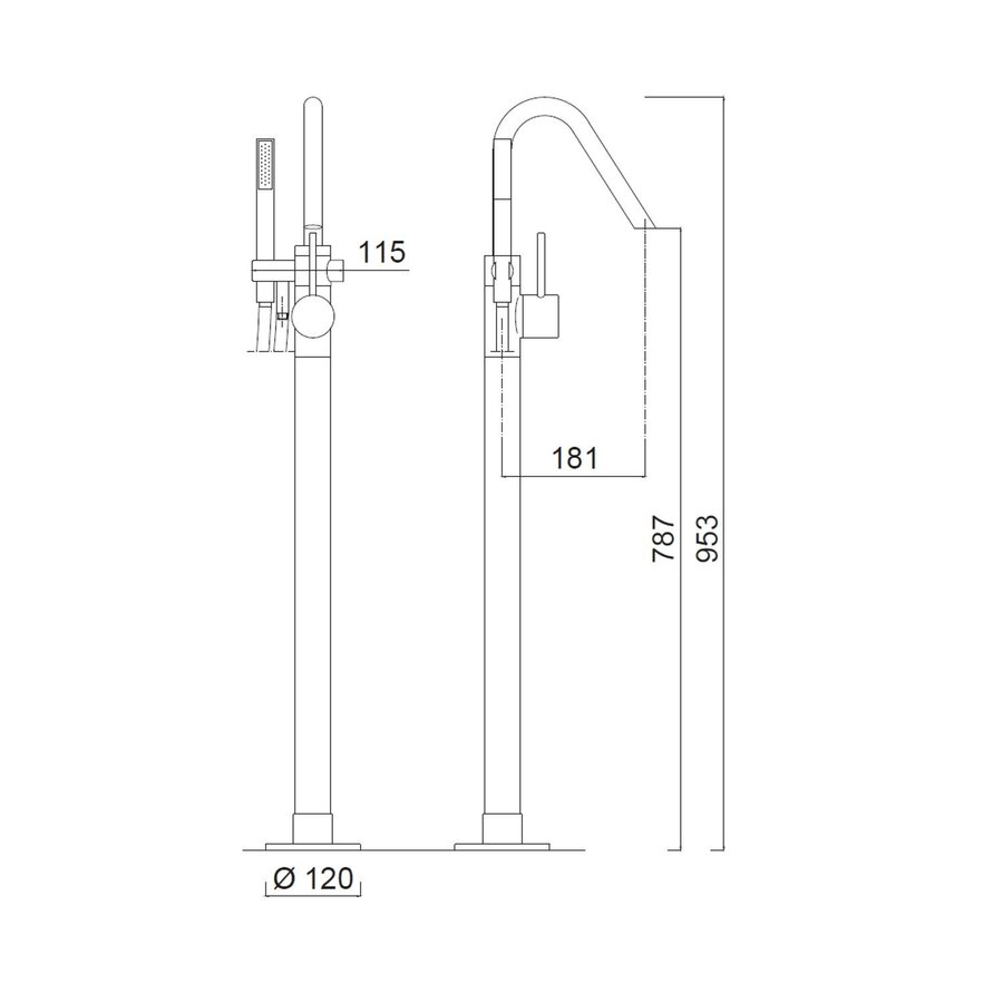 Vrijstaand Badmengkraan Sanimex Giulini Badset Incl. Handdouche Mat Wit