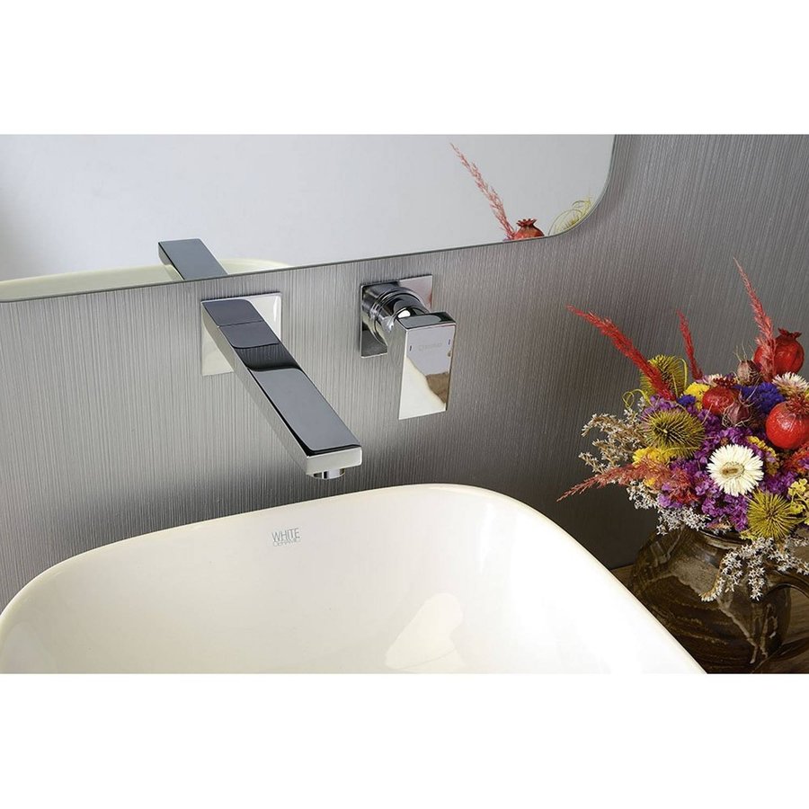 Wastafelmengkraan Inbouw Sapho Latus 1-hendel Uitloop Recht 18 cm Chroom