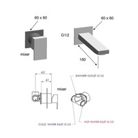 Wastafelmengkraan Inbouw Sapho Latus 1-hendel Uitloop Recht 18 cm Chroom