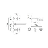 Inbouw Wastafelmengkraan Sanimex Giulini Tweeknops 25cm Inclusief G-Link Inbouwdeel Mat Wit