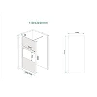 Inloopdouche Wiesbaden Slim Rookglas met Middenband 110x200 8mm Nano Coating