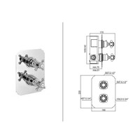 Douchekraan Inbouw Sapho Sassari Thermostatisch Afbouwdeel 2-weg Chroom (incl. inbouwdeel)