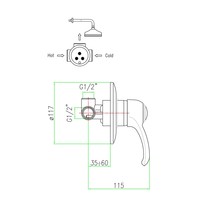 Bidetmengkraan Inbouw Sapho Kirké met Bidetdouche Retro Brons (incl. inbouwdeel)