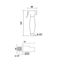 Bidetmengkraan Inbouw Sapho Kirké met Bidetdouche Retro Goud (incl. inbouwdeel)
