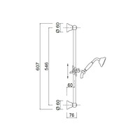 Glijstangset Sanimex Giulini Kruisgreep Stang 60cm Chroom