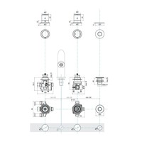 Badrandkraan Sapho Go Deck 2-knop Thermostatische Mengkraan Compleet 4-gats Chroom