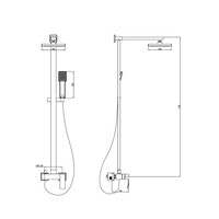 Regendouche Opbouwset Sapho Ginko 20x20 cm Chroom (incl. douchemengkraan)