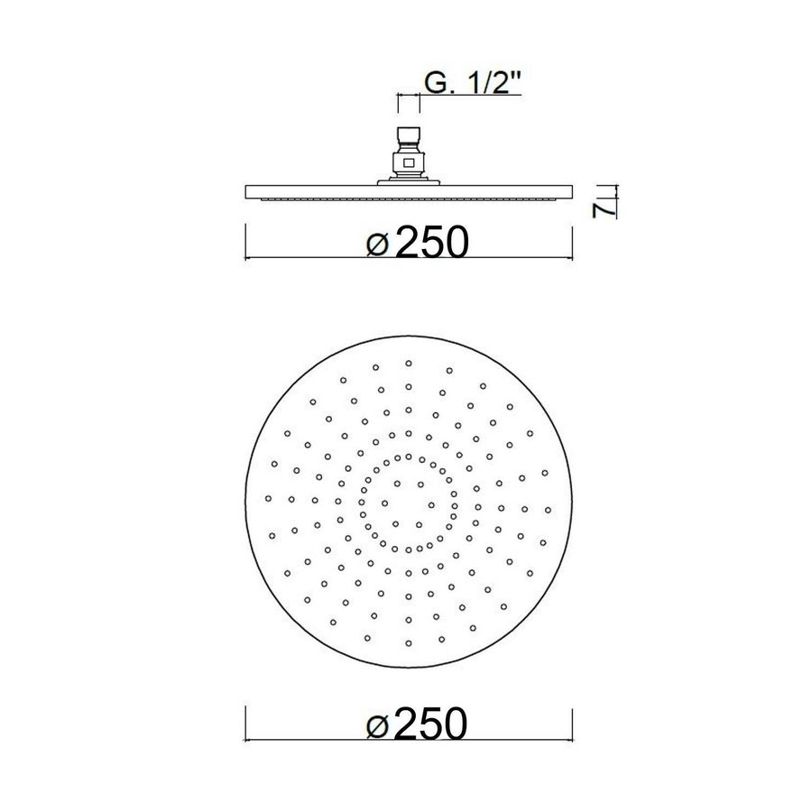 Hoofddouche Sanimex Giulini Rond Ø 25 cm Mat Nikkel