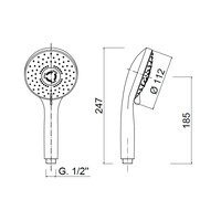 Handdouche Sanimex Giulini 3-Standen Ø 11.2cm Mat Zwart