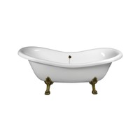 Vrijstaand Bad Sapho Charleston 188x80x71 cm Wit met Leeuwenpoten Brons