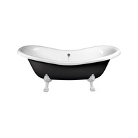 Vrijstaand Bad Sapho Charleston 188x80x71 cm Wit / Zwart met Leeuwenpoten