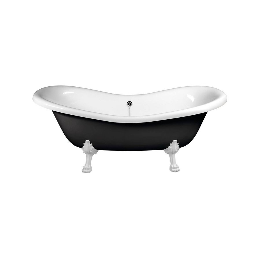 Vrijstaand Bad Sapho Charleston 188x80x71 cm Wit / Zwart met Leeuwenpoten