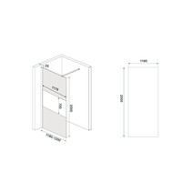 BWS Inloopdouche Pro Line Rookglas met Middenband 120x200 8mm Nano Coating