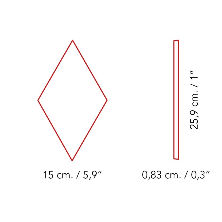 Wandtegel Zyx Diamond Area White Glossy 15x25.9 cm Glans Wit