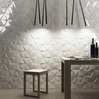 Wandtegel Zyx Triangle Cascade White Glossy 15x17 cm Glans Wit