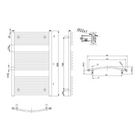 Handdoekradiator Sapho Orbit Gebogen 60x98.6 cm 547W Wit