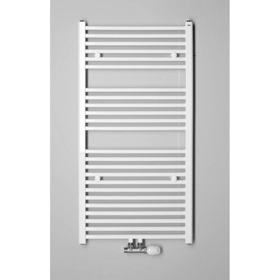 Handdoekradiator Sapho Direct Recht Middenaansluiting 45x132.2 cm 539W Wit