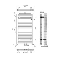 Handdoekradiator Sapho Alya Recht Middenaansluiting 45x80 cm 266W Chroom