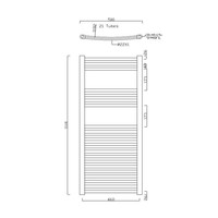 Handdoekradiator Sapho Alya Gebogen 50x111.8 cm 428W Chroom