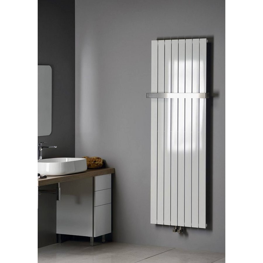 Designradiator Sapho Colonna Recht Middenaansluiting 29.8x180 cm 614W Wit