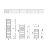 Handdoekradiator Sapho Egeon Gebogen 59.5x174.2 cm Wit