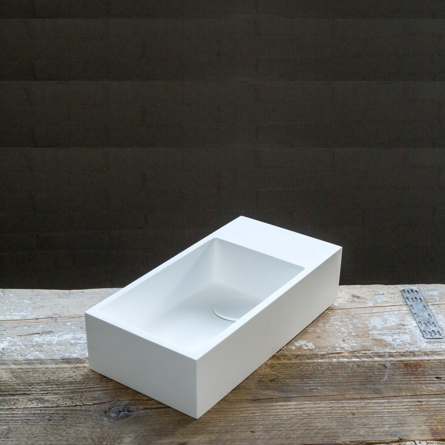 Fontein BWS Solid Surface Rechthoek 36x18x9 cm Mat Wit