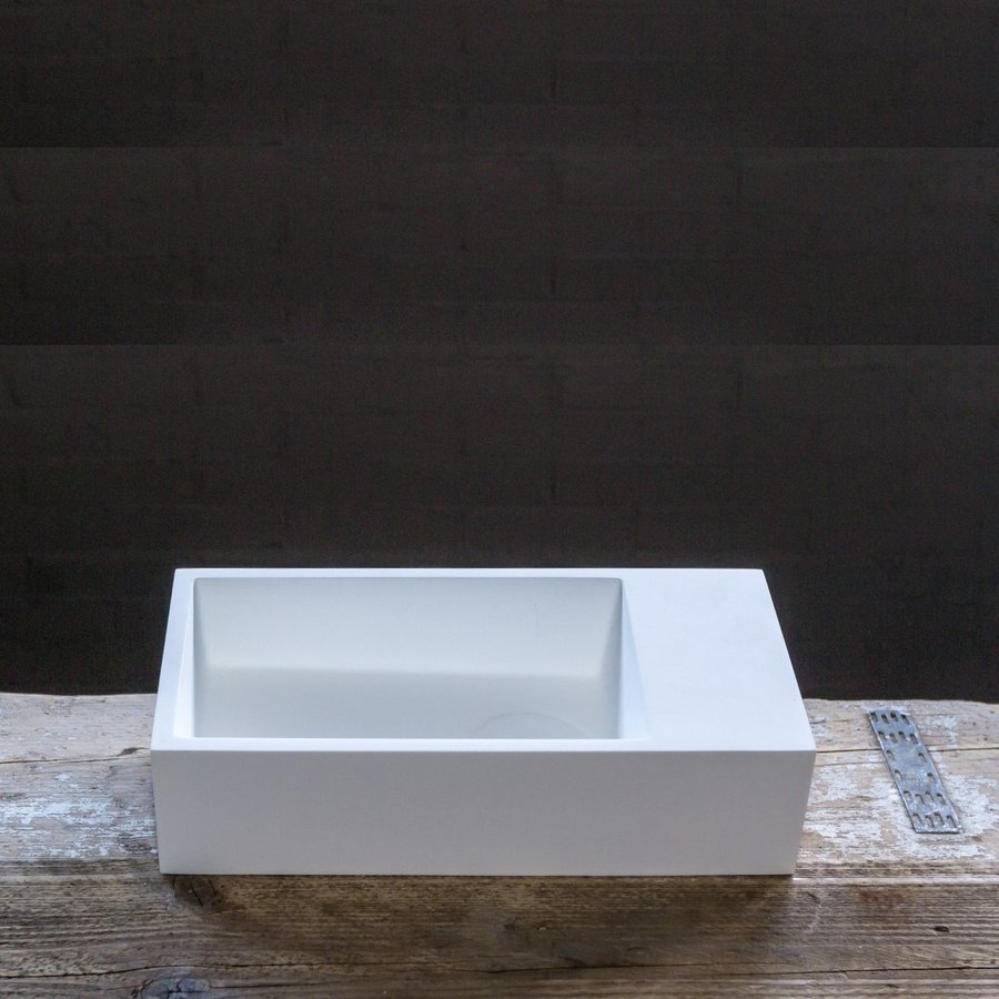 Fontein BWS Solid Surface Rechthoek 36x18x9 cm Mat Wit