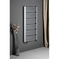 Handdoekradiator Sapho Egeon Gebogen 59.5x123.8 cm Zilver