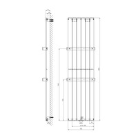 Designradiator Sapho Colonna Recht Middenaansluiting 45x180 cm 910W Wit