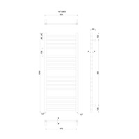 Handdoekradiator Sapho Metro Recht 50x120 cm Chroom