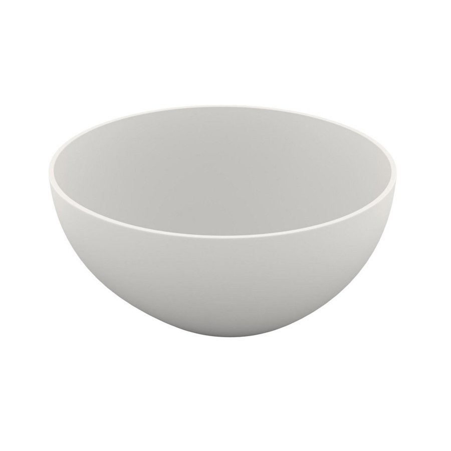 Waskom Opbouw Crosstone Solid Surface 38x14 cm Rond Mat Wit