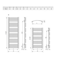 Handdoekradiator Sapho Sidi Gebogen 59.5x166.7 cm 849W Wit
