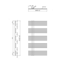 Designradiator Sapho Nympha Recht 60x112.2 cm 354W Wit