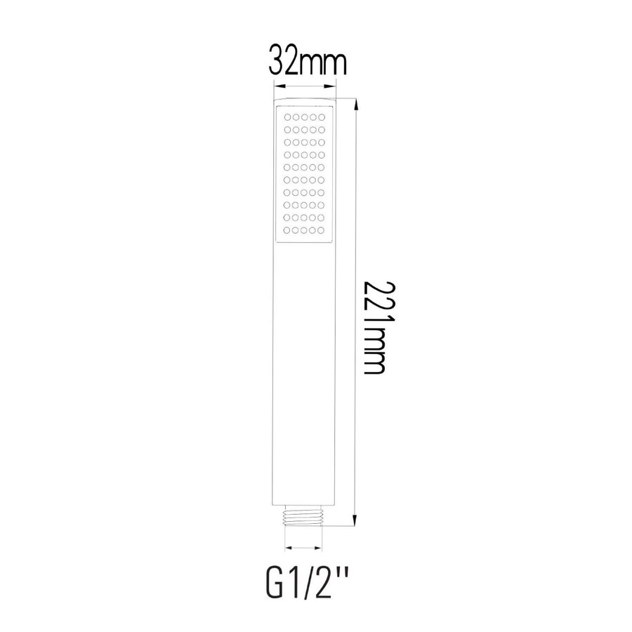 Losse Staafhanddouche Sapho 1-stand Regen Rond 22.1 cm Chroom