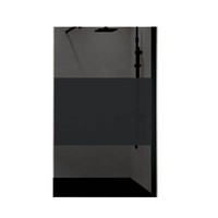 Inloopdouche Novellini Kuadra met Donkere Middenband 80x200 cm Mat Zwart Profiel