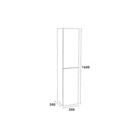 Hoge Kast IQ160 Exclusive Line 160x35x35 Hoogglans Wit