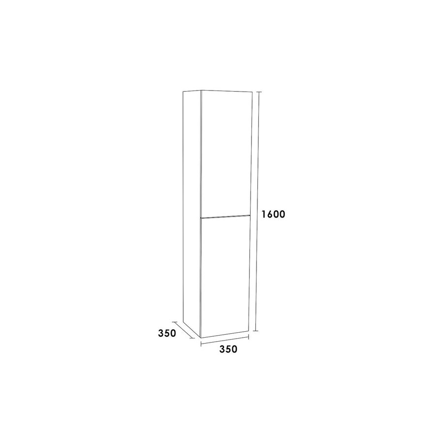 Hoge Kast IQ160 Exclusive Line 160x35x35 Black Wood