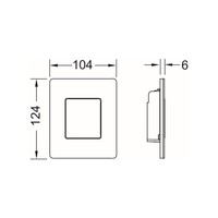 Urinoir Bedieningsplaat TECE Solid 10,4x12,4 cm RVS Geborsteld inclusief Cartouche en Beschermlaag