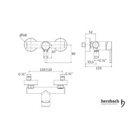 Opbouw Douchemengkraan Herzbach Design New Thermostatisch Chroom