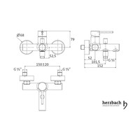 Opbouw Badmengkraan Herzbach Design New Chroom