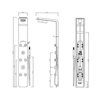 Douchepaneel Lacus Ustica 144x20x4,7 cm Glanzend Chroom