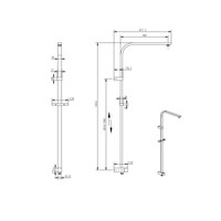 Glijstang Lacus Cretaccio 101x40 cm Verchroomd Messing