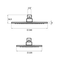 Hoofddouche voor Regendouche Herzbach Living Spa Rechthoek 1/2'' Chroom