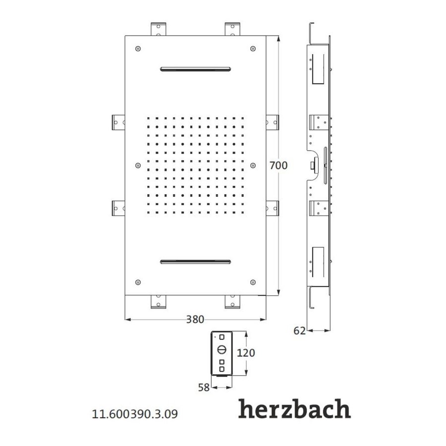 Hoofddouche met Kleur LED-Verlichting Herzbach Living Spa Chroom (twee standen)