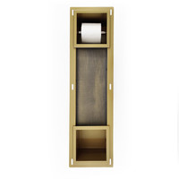 Inbouw Toiletrolhouder AQS met Reserve Rolhouder RVS Goud