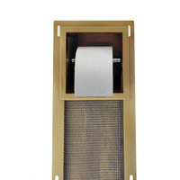 Inbouw Toiletrolhouder AQS met Reserve Rolhouder RVS Goud