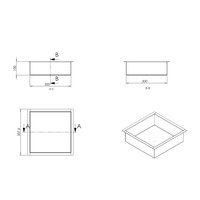 Inbouwnis AQS 30x30x10 cm RVS Goud