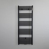 Designradiator Nile Gobi 180x50 cm Geborsteld Mat Zwart Midden-Onderaansluiting