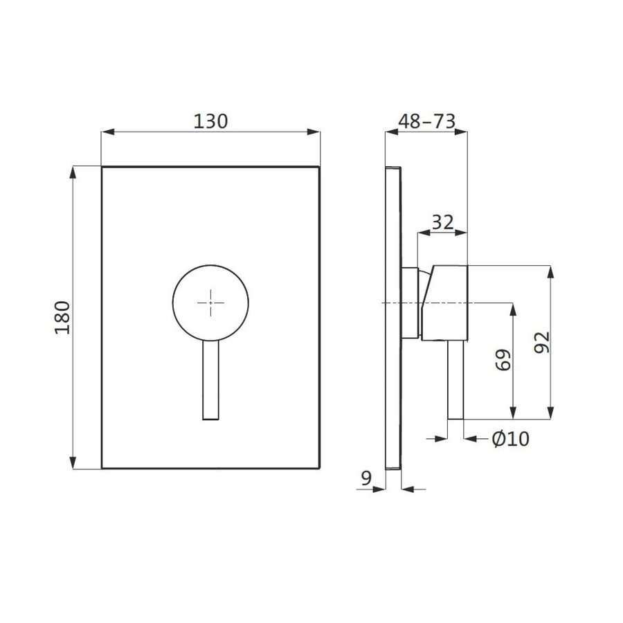 Inbouw Douchekraan Herzbach Design IX PVD-Coating Koper